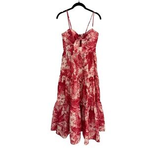 Aqua Pink and White Floral Maxi Dress